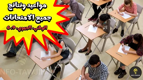 مواعيد ونتائج الامتحانات الاشهادية (الوطني، الجهوي، الثالثة اعدادي و السادس ابتدائي) لسنة 2025.
